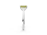 White gold Fancy Yellow Emerald Cut Diamond Solitaire Engagement Ring with Cathedral Setting and Four-Prong Mount_42