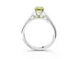 White gold Fancy Yellow Emerald Cut Diamond Solitaire Engagement Ring with Cathedral Setting and Four-Prong Mount_43