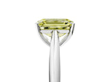 White gold Fancy Yellow Emerald Cut Diamond Solitaire Engagement Ring with Cathedral Setting and Four-Prong Mount_45