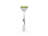 White gold Fancy Yellow Emerald Cut Diamond Solitaire Engagement Ring with Classic Band and Four-Prong Setting_181