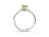 White gold Fancy Yellow Emerald Cut Diamond Solitaire Engagement Ring with Classic Band and Four-Prong Setting_182