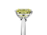 White gold Fancy Yellow Emerald Cut Diamond Solitaire Engagement Ring with Classic Band and Four-Prong Setting_187