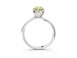 White gold Fancy Yellow Emerald Cut Diamond Solitaire Engagement Ring with Four-Prong Setting and Classic Band_23