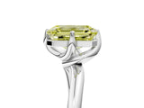 White gold Fancy Yellow Emerald Cut Diamond Solitaire Engagement Ring with Four-Prong Setting and Classic Band_25