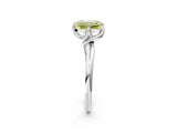 White gold Fancy Yellow Emerald Cut Diamond Solitaire Engagement Ring with Four-Prong Setting and Classic Band_34