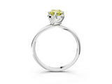 White gold Fancy Yellow Emerald Cut Diamond Solitaire Engagement Ring with Four-Prong Setting and Classic Band_36
