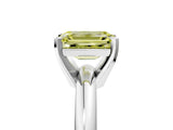 White gold Fancy Yellow Emerald Cut Diamond Solitaire Engagement Ring with Round Band and Four-Prong Setting_167