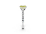 White gold Fancy Yellow Emerald Cut Diamond Solitaire Pavé Engagement Ring with Round Band and Prong Setting_57
