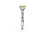 White gold Fancy Yellow Emerald Cut Diamond Solitaire Pavé Engagement Ring with Round Band and Prong Setting_63