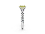 White gold Fancy Yellow Emerald Cut Diamond Solitaire Pavé Engagement Ring with Round Band and Prong Setting_87