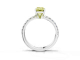 White gold Fancy Yellow Emerald Cut Diamond Solitaire Pavé Engagement Ring with Round Band and Prong Setting_88