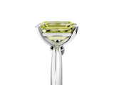 White gold Fancy Yellow Emerald Cut Diamond Solitaire Ring with Six-Prong Setting and Classic Band_295
