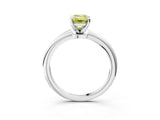White gold Fancy Yellow Emerald Cut Diamond Solitaire Ring with Six-Prong Setting and Classic Band_300