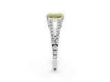 White gold Fancy Yellow Emerald Cut Diamond Split Shank Pavé Engagement Ring with Four-Prong Setting_74