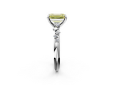 White gold Fancy Yellow Emerald  Cut Diamond Vine Band with Four-Prong Setting_59