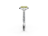 White gold Fancy Yellow Emerald  Cut Halo Diamond Engagement Ring with Pave Band and Four-Prong Setting_30