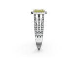 White gold Fancy Yellow Emerald  Cut Halo Diamond Engagement Ring with Split Shank and Four-Prong Setting_22