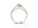 White gold Fancy Yellow Emerald  Cut Halo Diamond Ring with Channel Set Band and Four-Prong Setting_35