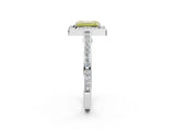 White gold Fancy Yellow Emerald  Cut Halo Pave Split Shank Prong Setting Ring_34