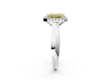 White gold Fancy Yellow Emerald  Cut Halo Solitaire Engagement Ring with Square Band and Four-Prong Setting_14