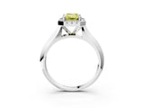 White gold Fancy Yellow Emerald  Cut Halo Solitaire Engagement Ring with Square Band and Four-Prong Setting_15