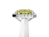 White gold Fancy Yellow Emerald  Cut Halo Solitaire Engagement Ring with Square Band and Four-Prong Setting_17
