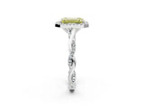 White gold Fancy Yellow Emerald Cut Halo Twist Band with Four-Prong Setting_74