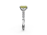 White gold Fancy Yellow Emerald  Cut Pavé Band Solitaire Ring with Four-Prong Setting_27