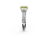 White gold Fancy Yellow Emerald  Cut Pave Diamond Engagement Ring with Channel Set Band and Four-Prong Setting_22