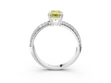 White gold Fancy Yellow Emerald  Cut Pave Diamond Engagement Ring with Channel Set Band and Four-Prong Setting_23