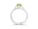 White gold Fancy Yellow Emerald Cut Solitaire Cathedral Diamond Engagement Ring with Channel-Set Band and Four-Prong Setting_18