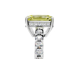 White gold Fancy Yellow Emerald Cut Solitaire Diamond Engagement Ring with Pavé Band and Six-Prong Setting_17