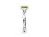 White gold Fancy Yellow Emerald Cut Solitaire Diamond Engagement Ring with Twisted Pave Band and Four-Prong Setting_21