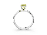 White gold Fancy Yellow Emerald Cut Solitaire Diamond Engagement Ring with Twisted Pave Band and Four-Prong Setting_22
