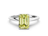 White gold Fancy Yellow Emerald Cut Solitaire Diamond Ring with Six-Prong Setting and Classic Band_12