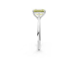 White gold Fancy Yellow Emerald Cut Solitaire Diamond Ring with Six-Prong Setting and Classic Band_14