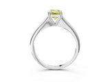 White gold Fancy Yellow Emerald Cut Solitaire Diamond Ring with Six-Prong Setting and Classic Band_21