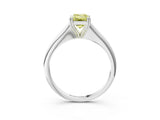White gold Fancy Yellow Emerald Cut Solitaire Diamond Ring with Six-Prong Setting and Classic Band_3