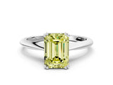 White gold Fancy Yellow Emerald Cut Solitaire Diamond Ring with Six-Prong Setting and Classic Band_36