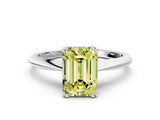 White gold Fancy Yellow Emerald Cut Solitaire Diamond Ring with Six-Prong Setting and Classic Band_43