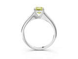 White gold Fancy Yellow Emerald Cut Solitaire Diamond Ring with Six-Prong Setting and Classic Band_46