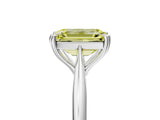 White gold Fancy Yellow Emerald Cut Solitaire Diamond Ring with Six-Prong Setting and Classic Band_5