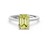 White gold Fancy Yellow Emerald  Cut Solitaire Engagement Ring with Four-Prong Setting and Classic Band_20