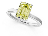 White gold Fancy Yellow Emerald  Cut Solitaire Engagement Ring with Four-Prong Setting on a Classic Band_15