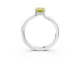 White gold Fancy Yellow Emerald  Cut Solitaire Engagement Ring with Four-Prong Setting on a Classic Band_17