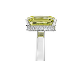 White gold Fancy Yellow Emerald  Cut Solitaire Engagement Ring with Four-Prong Setting on a Classic Band_19