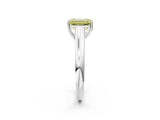White gold Fancy Yellow Emerald Cut Solitaire Engagement Ring with Tapered Band and Four-Prong Setting_17