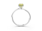 White gold Fancy Yellow Emerald  Cut Solitaire Engagement Ring with Thin Band and Four-Prong Setting_6