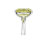 White gold Fancy Yellow Emerald  Cut Solitaire Engagement Ring with Thin Band and Four-Prong Setting_8