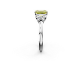 White gold Fancy Yellow Emerald  Cut Solitaire Floral Diamond Ring with Four-Prong Setting_39